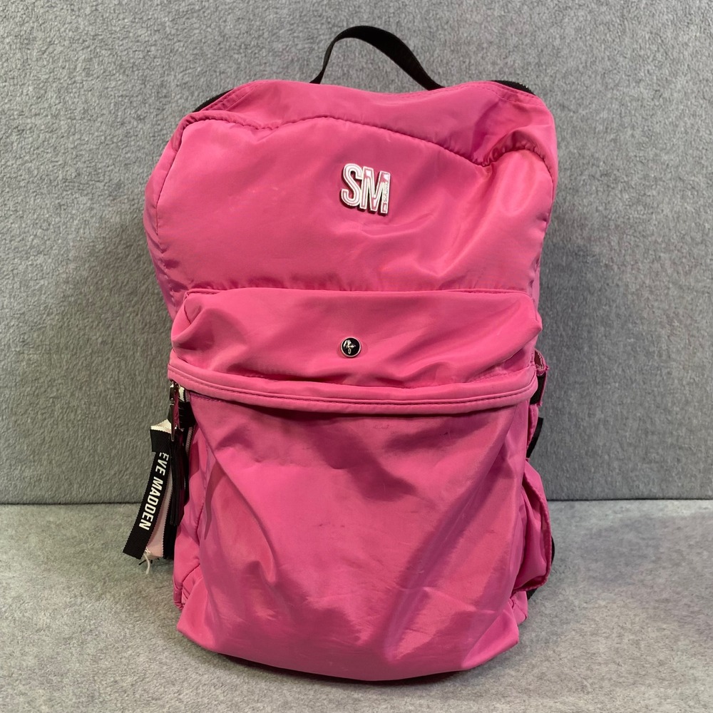 Steve Madden Backpack Women's Medium Pink Nylon Lightweight Logo Flaw Fair